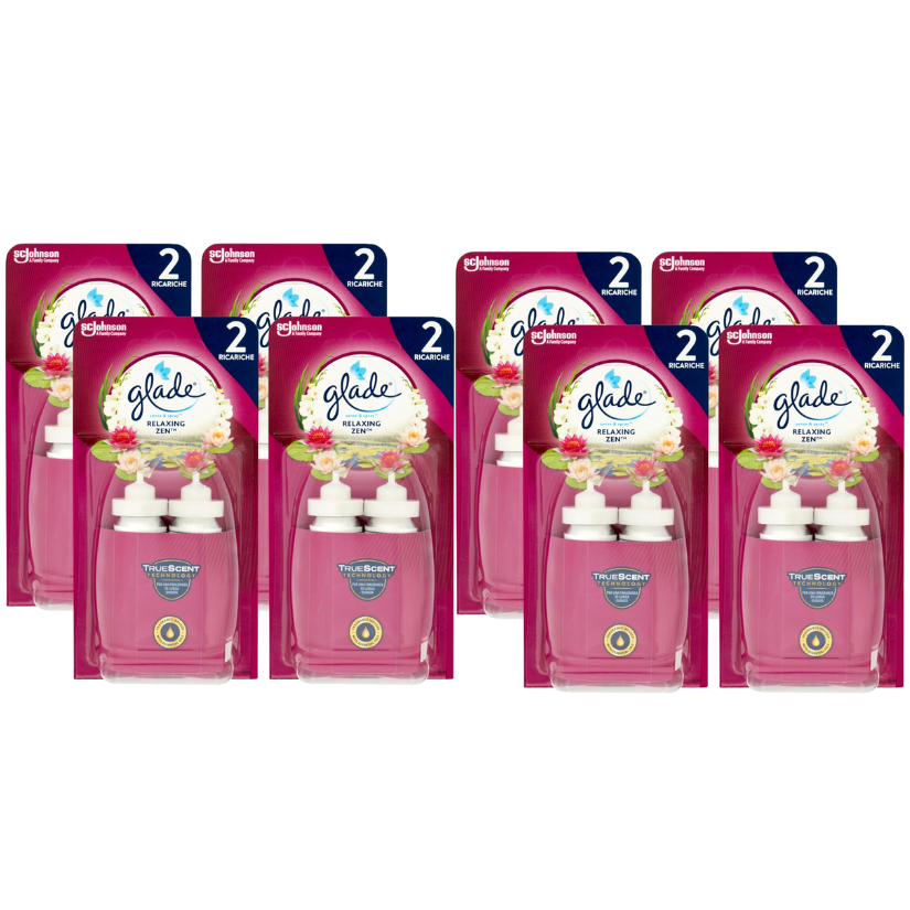 Glade Sense & Spray Dual Refill  Relaxing Zen Fragrance 8 x Pack of 2 x 18 ml